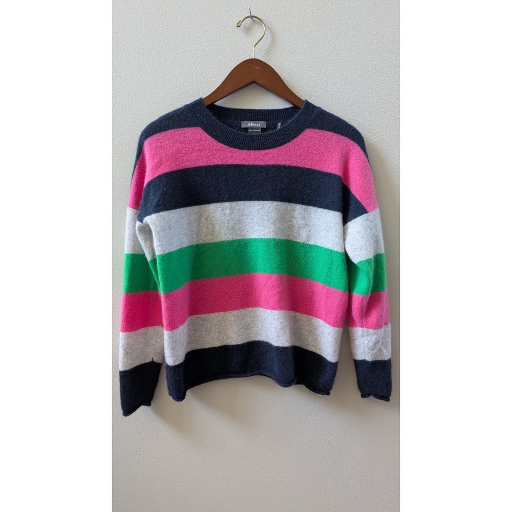 Pure Amici Cashmere Striped Sweater Size Small
